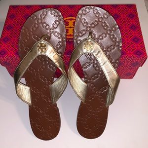 Tory Burch Monroe Mirror Flip Flops